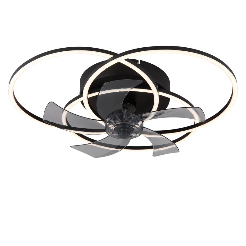 Schwarze design Deckenventilator Aluminium, Kamiel, 40W, warm- bis kaltweiß einstellbare LED, mit Fernbedienung