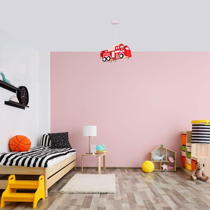 Rote design Kinderzimmer Pendelleuchte Kunststoff, Fuego Rote design Kinderzimmer Pendelleuchte Kunststoff, Fuego