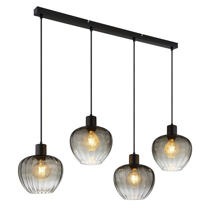 Schwarze Pendelleuchte Rauchglas, Tilda Schwarze Pendelleuchte Rauchglas, Tilda