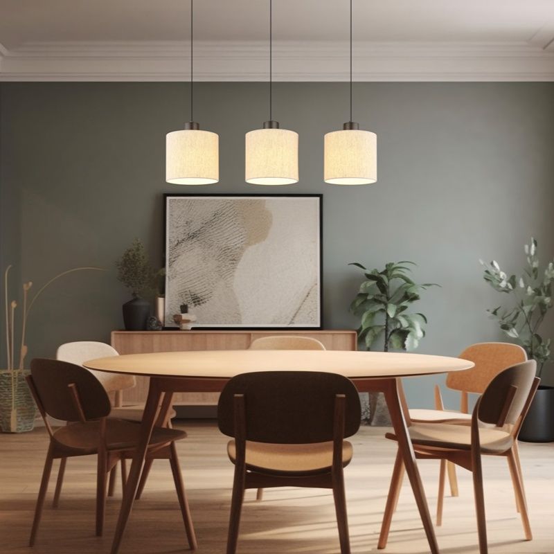 Creme moderne Pendelleuchte Stoff, Thieu, 24W, 3000K LED