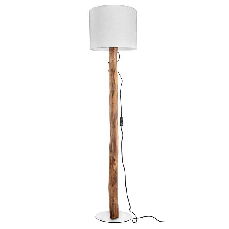 Holz Stehlampe Landhaus, Najima, mit Schalter