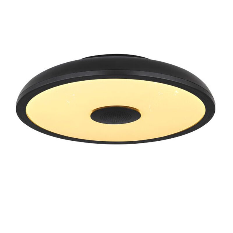 Schwarze moderne Deckenlampe Kunststoff, Musica, 18W, in Lichtfarbe einstellbare LED, IP44, mit Fernbedienung Schwarze moderne Deckenlampe Kunststoff, Musica, 18W, in Lichtfarbe einstellbare LED, IP44, mit Fernbedienung