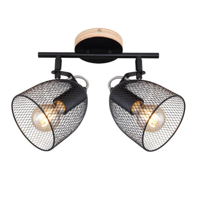 Schwarze industrielle Deckenstrahler Metall, Balenco