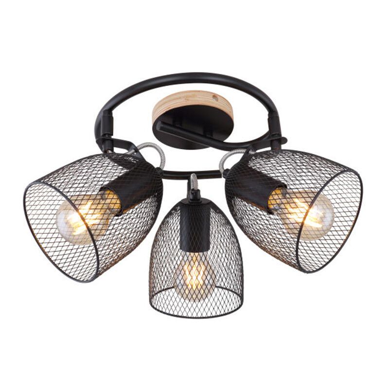 Schwarze industrielle Deckenstrahler Metall, Balenco