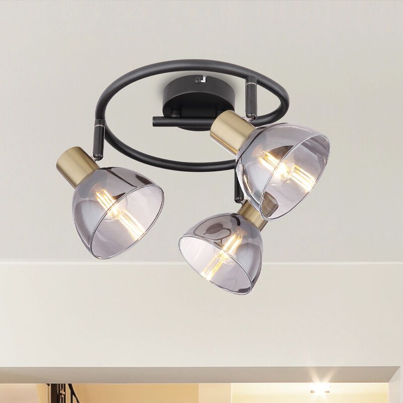 Goldene moderne Deckenstrahler Glas, Arthur Goldene moderne Deckenstrahler Glas, Arthur