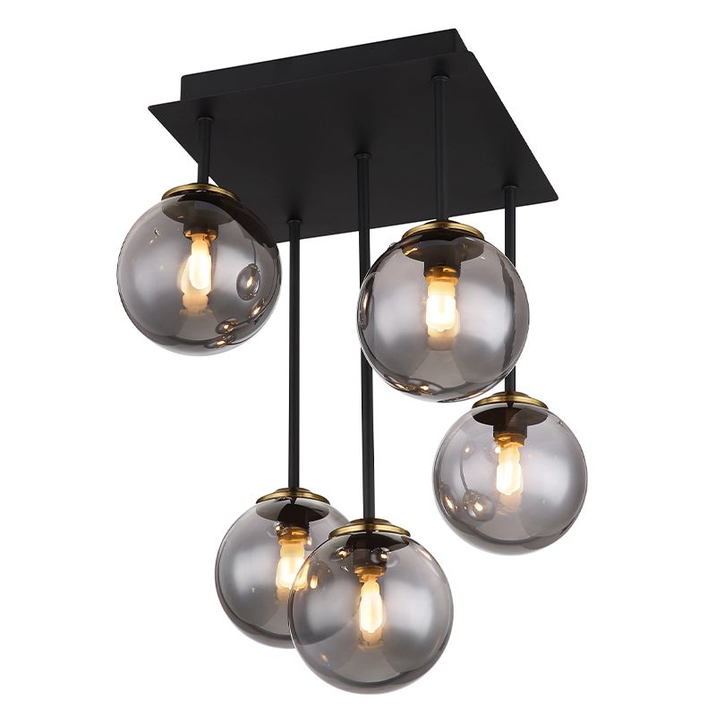 Schwarze Deckenleuchte Rauchglas, Ouahiba Schwarze Deckenleuchte Rauchglas, Ouahiba