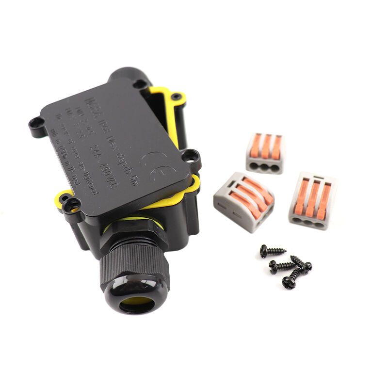 Wasserdichte 2-Wege-Kabelkupplung mit innenliegendem Wago-Stecker, IP68