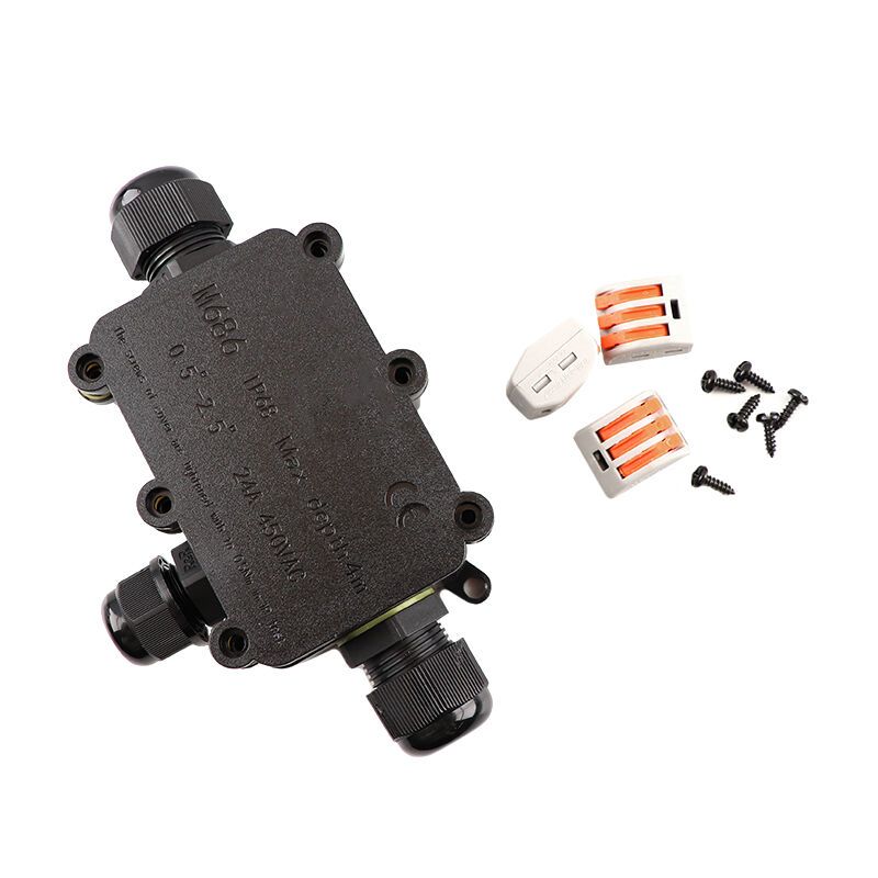 Wasserdichte 3-Wege-Kabelkupplung mit innenliegendem Wago-Stecker, IP68 Wasserdichte 3-Wege-Kabelkupplung mit innenliegendem Wago-Stecker, IP68