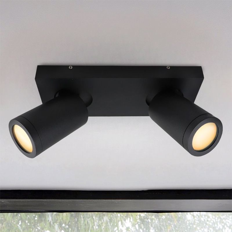 Schwarze Badezimmer Deckenstrahler Kenan, 2L, modern, IP44 Schwarze Badezimmer Deckenstrahler Kenan, 2L, modern, IP44