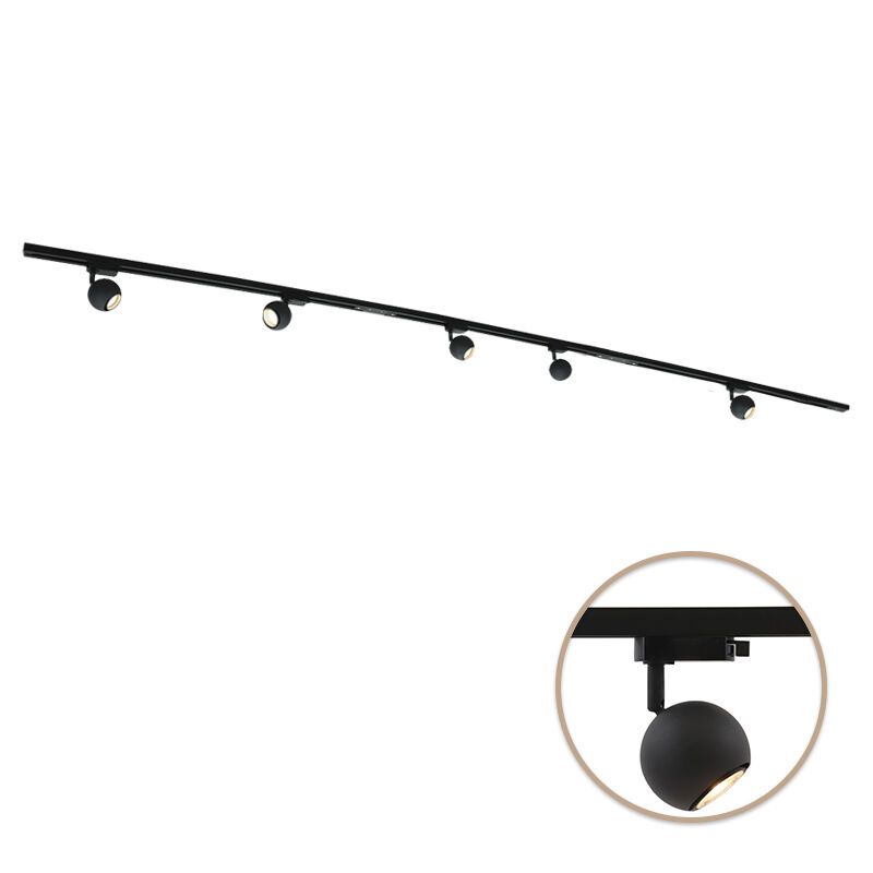 3M schwarzes 1 phase Schienenbeleuchtung System + 5 Alco Strahler 3M schwarzes 1 phase Schienenbeleuchtung System + 5 Alco Strahler