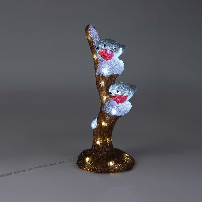 LED-Rotkehlchen auf einem Ast, für Innen und Außen LED-Rotkehlchen auf einem Ast, für Innen und Außen