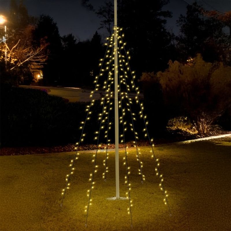 Fahnenmastbeleuchtung für den Außenbereich, 120 LEDs, 6 Stränge à 2 m