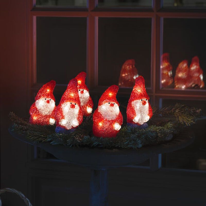 Rote Weihnachts 3D Weihnachtsfigur Acryl, Kerstmannen, 2W, 4000K LED, IP44