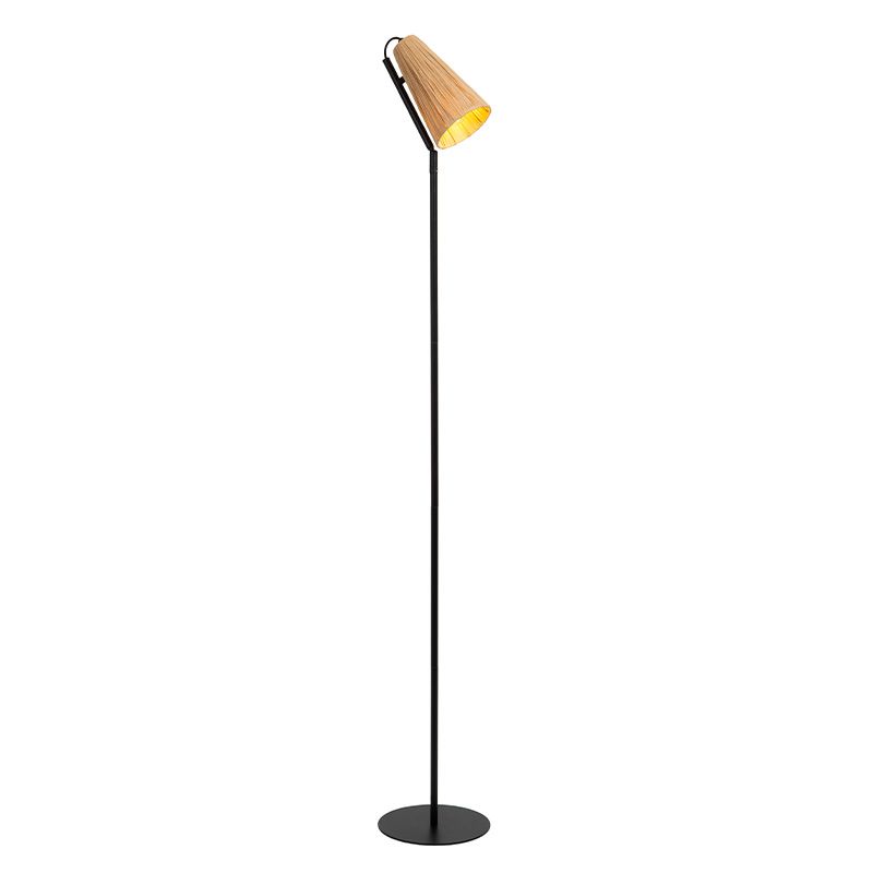 Rattan Stehlampe Braun, Bensen, mit Schalter