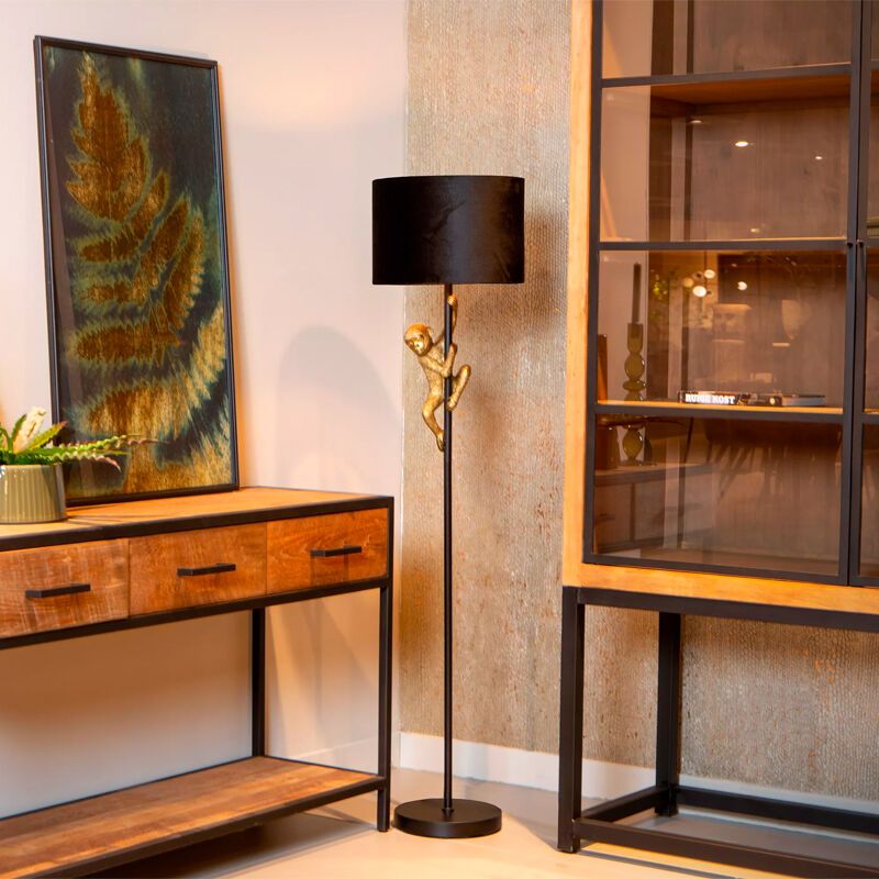 Goldene Stehlampe Retro, Extravaganza Chimp, mit Schalter