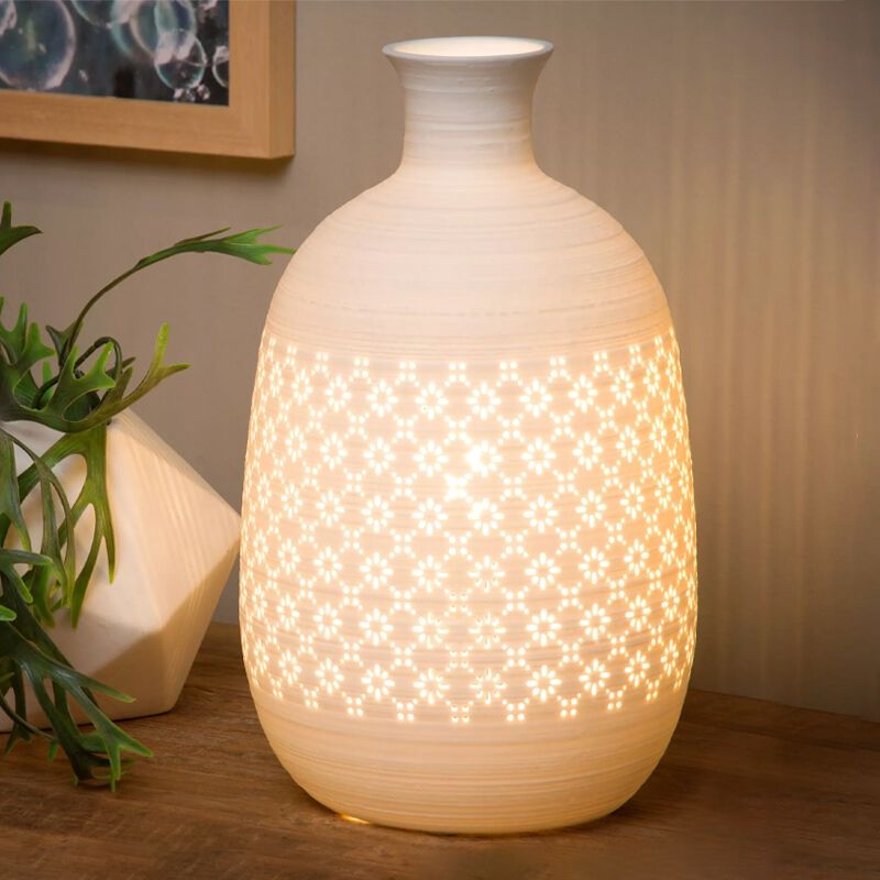 Weiße Tischleuchte Retro, Tiesse, mit Schalter