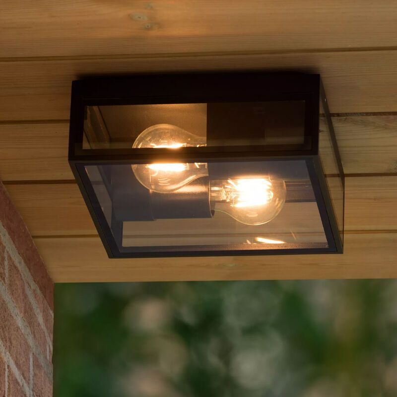 Schwarze Deckenlampe Modern, Dukan, IP65