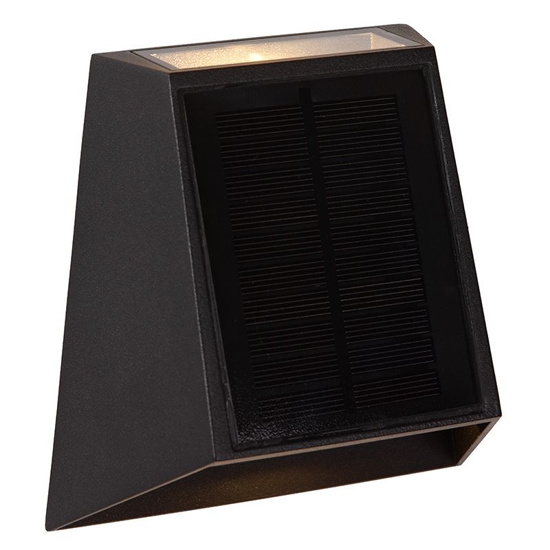 Schwarze Solar Außen Wandleuchte Modern, Luton, 1W, 2700K LED, IP54