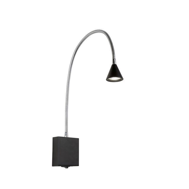 Schwarze Wandleuchte Modern, Buddy, 3W, 4000K LED, mit Schalter