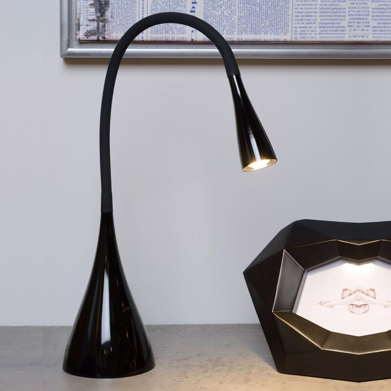 Schwarze Schreibtischlampe Modern, Zozy, 3W, 3000K LED, mit Touch-Dimmer Schwarze Schreibtischlampe Modern, Zozy, 3W, 3000K LED, mit Touch-Dimmer