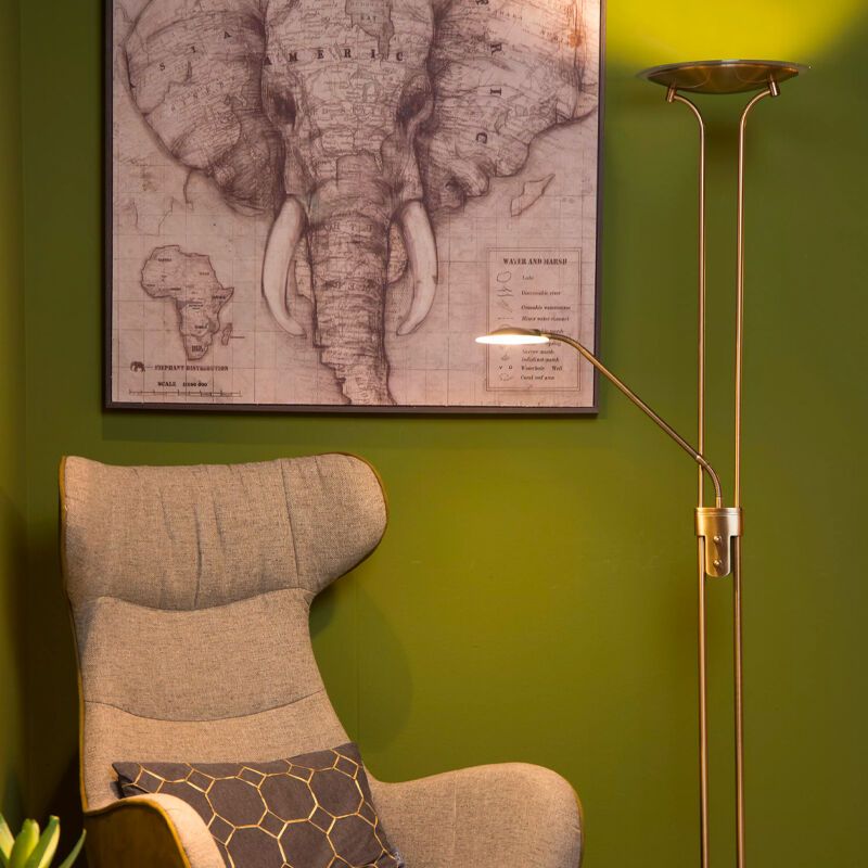 Bronze Leselampe Stehlampe Modern, Champion, 20W, 3000K LED, mit Schalter