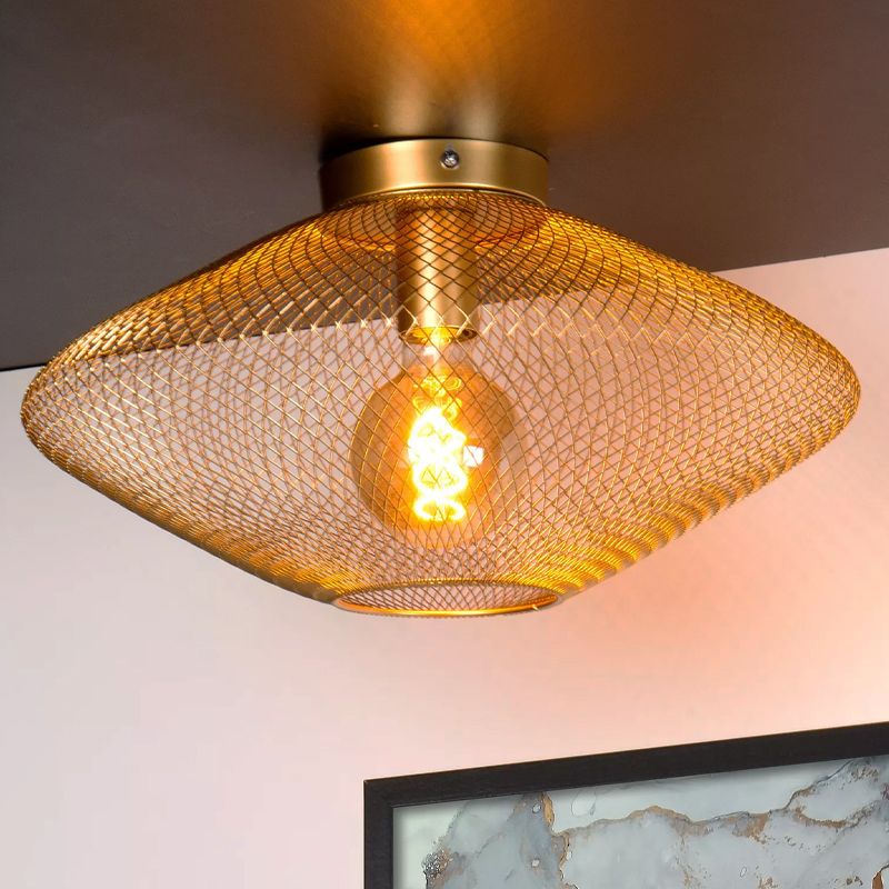 Goldene Deckenlampe Modern, Mesh