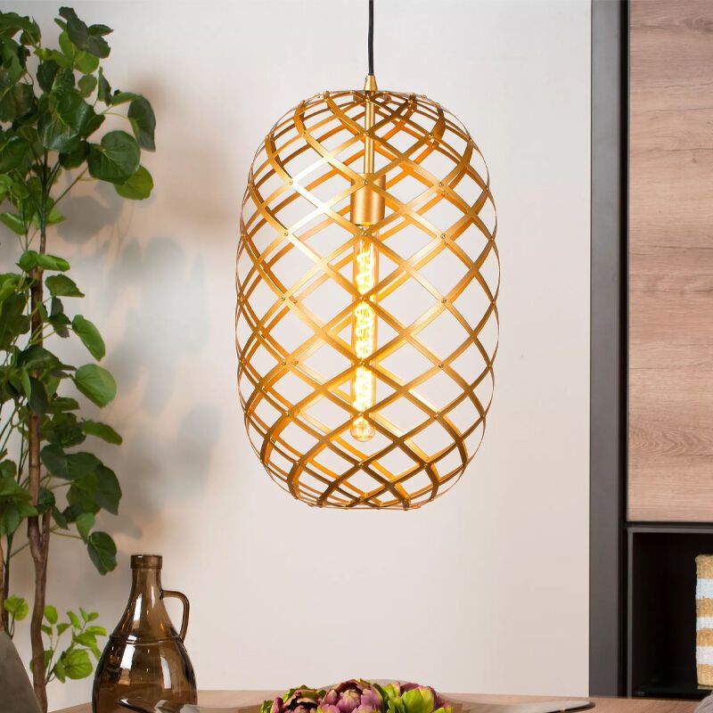 Goldene Pendelleuchte Modern, Wolfram Goldene Pendelleuchte Modern, Wolfram