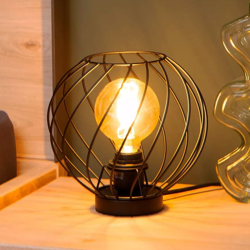 Schwarze Tischleuchte Antik, Danza, mit Schalter Schwarze Tischleuchte Antik, Danza, mit Schalter