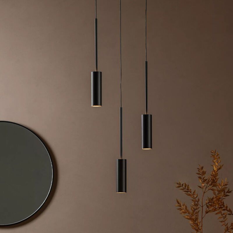 Schwarze Pendelleuchte Modern, Tubule Schwarze Pendelleuchte Modern, Tubule