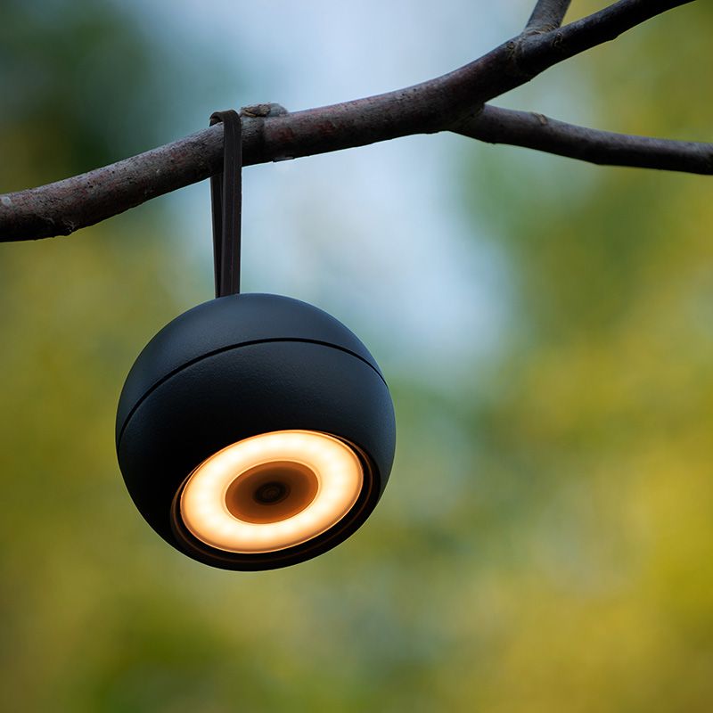 Schwarze aufladbare Wandleuchte Modern, Lunex, 2W, 3000K LED, IP54, mit Schalter