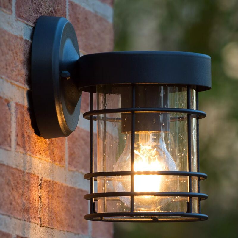 Schwarze Wandleuchte Modern, Keppel, IP23 Schwarze Wandleuchte Modern, Keppel, IP23