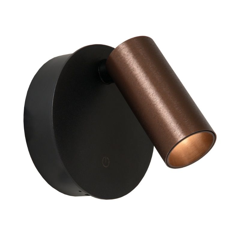 Braune aufladbare Wandleuchte Modern, Toni, 2W, 2700-4000K, mit Touch-Dimmer