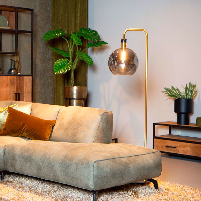 Graue Stehlampe Vintage, Julius, mit Schalter Graue Stehlampe Vintage, Julius, mit Schalter