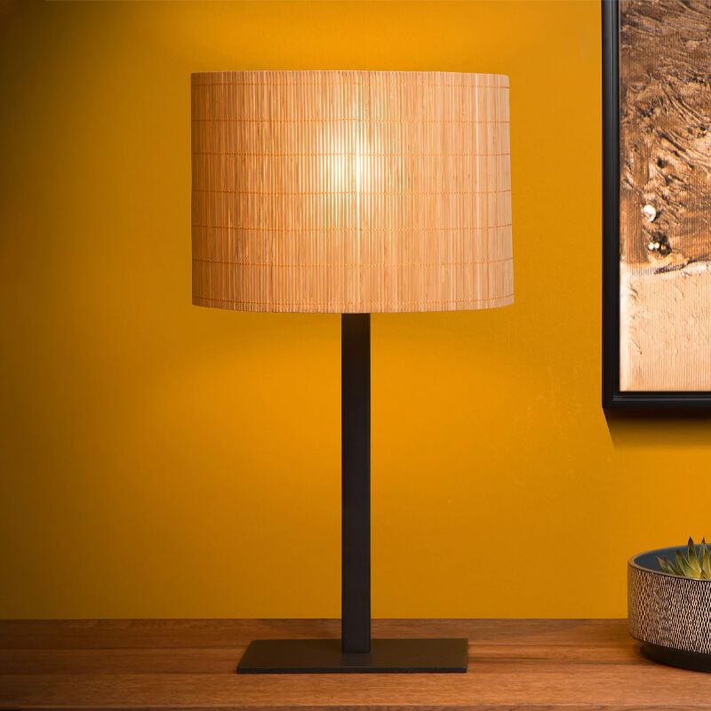 Rattan Tischleuchte Braun, Magius, mit Schalter