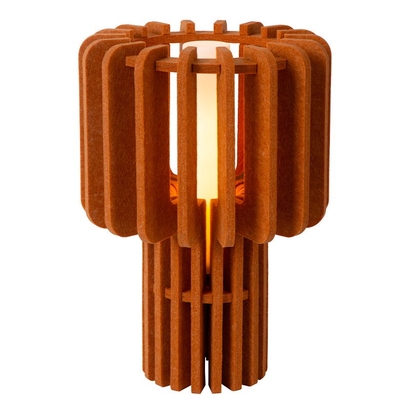 Braune Tischleuchte Modern, Rollo, mit Schalter