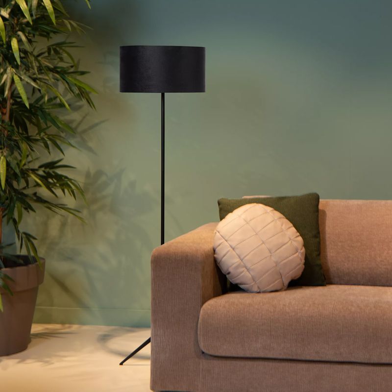 Schwarze Stehlampe Modern, Tondo, mit Schalter