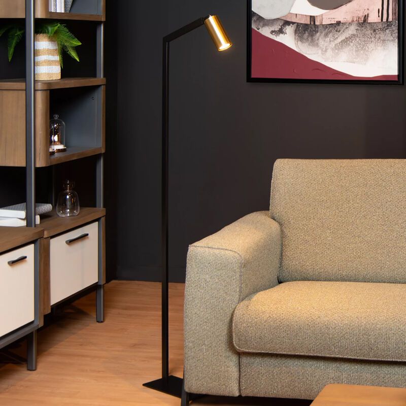 Schwarze Stehlampe Modern, Sybil, mit Schalter