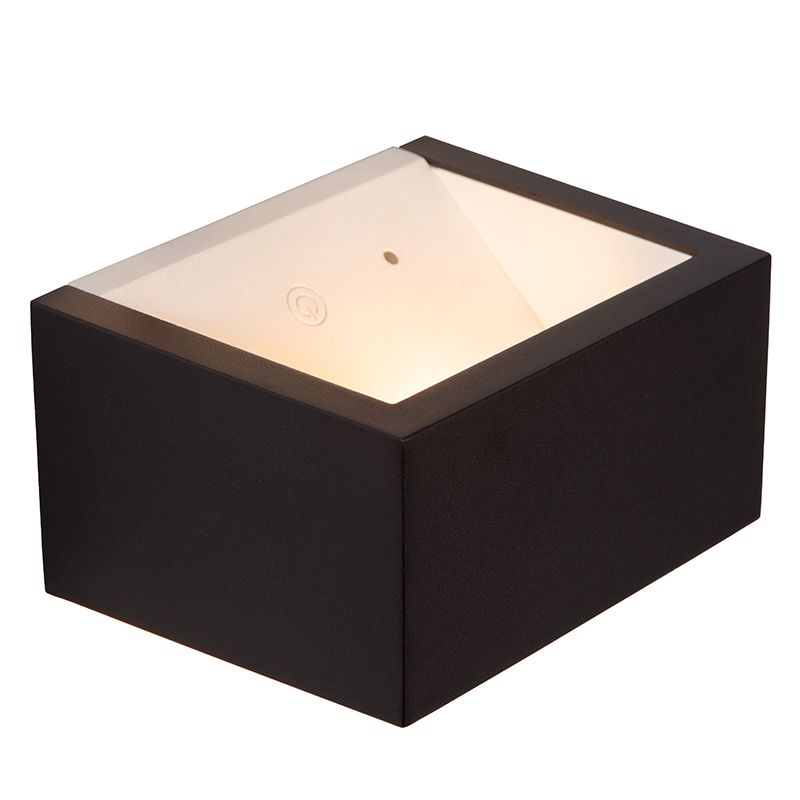 Schwarze aufladbare Wandleuchte Modern, Brida, 3,7W, 2700K LED, IP54, mit Touch-Dimmer