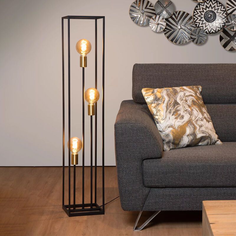 Goldene Stehlampe Modern, Ruben, mit Schalter Goldene Stehlampe Modern, Ruben, mit Schalter