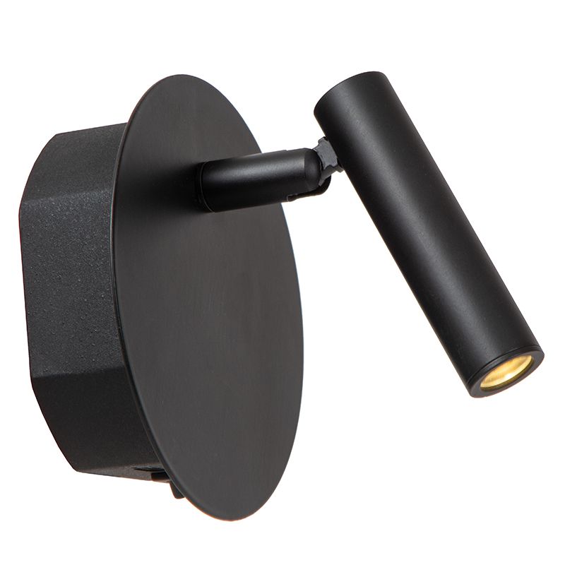 Schwarze Bettlampe Modern, Jolijn, 2W, 3000K LED, mit Schalter Schwarze Bettlampe Modern, Jolijn, 2W, 3000K LED, mit Schalter