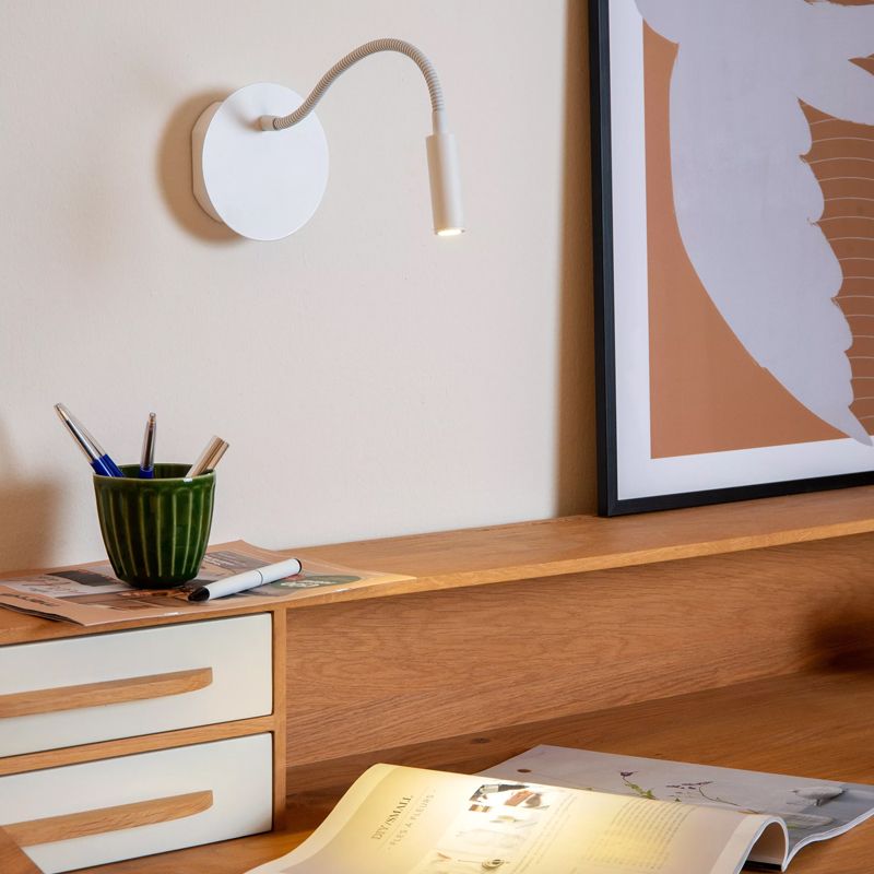 Weiße Bettlampe Modern, Jolijn, 2W, 3000K LED, mit Schalter Weiße Bettlampe Modern, Jolijn, 2W, 3000K LED, mit Schalter