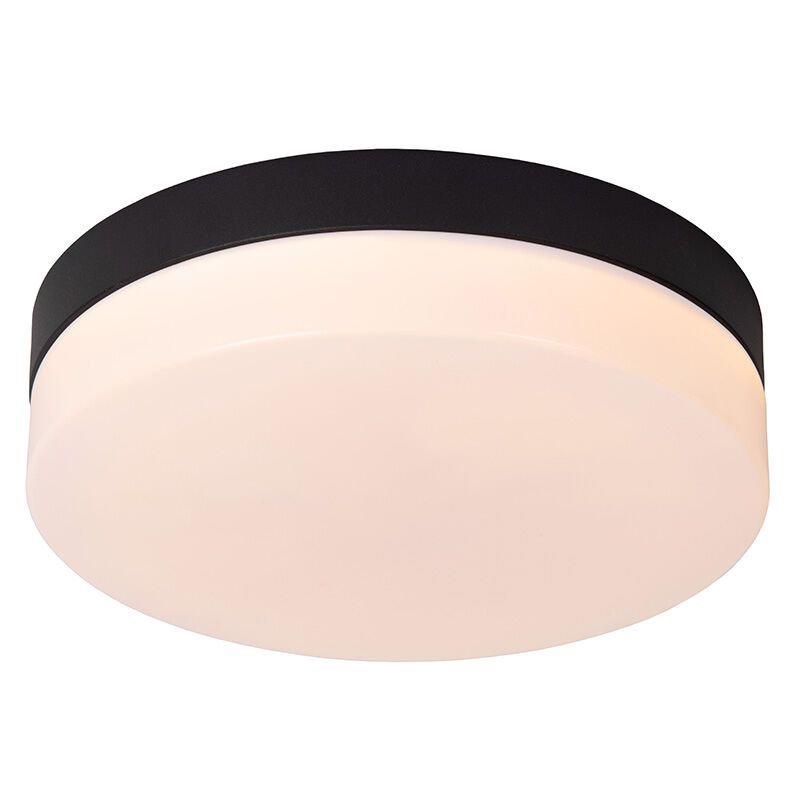 Schwarze Badezimmer Deckenleuchte Kunststoff, Biskit, 12W, 2700K LED, IP44