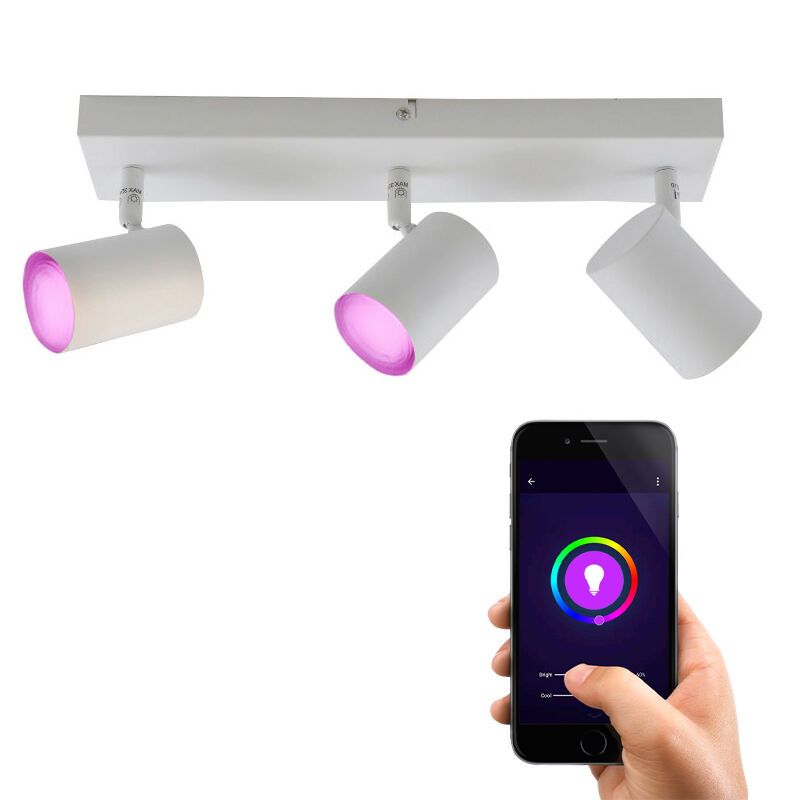 Moderne Smart Deckenleuchte Weiß, Elena, 13,5W, RGBW