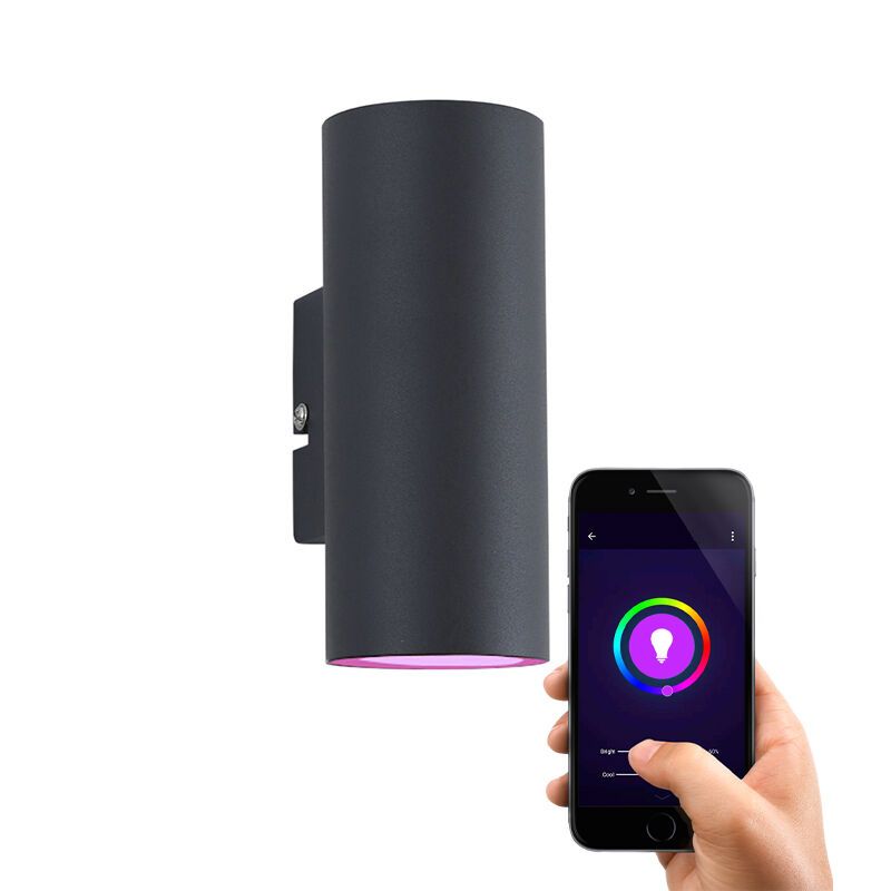 Moderne Smart Wandleuchte Schwarz, Elena, 9W, RGBW Moderne Smart Wandleuchte Schwarz, Elena, 9W, RGBW