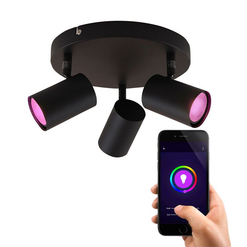 Moderne Smart Deckenleuchte Schwarz, Elena, 13,5W, RGBW Moderne Smart Deckenleuchte Schwarz, Elena, 13,5W, RGBW