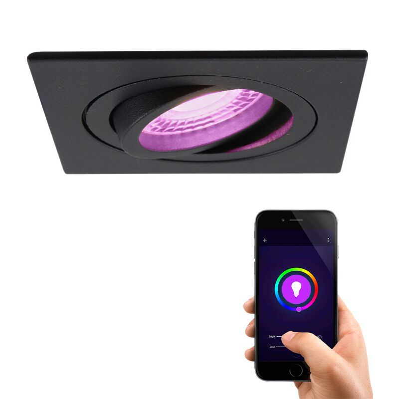 Aluminium Smart Einbaustrahler Schwarz, Scott, 4,5W, RGBW