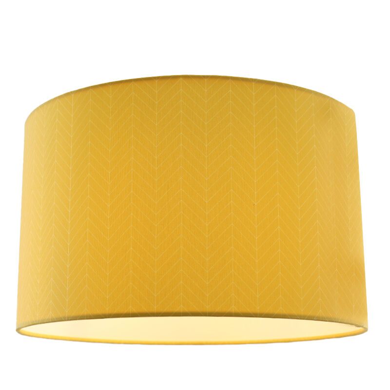Ockergelbe Deckenleuchte mit Linienmotiv Ockergelbe Deckenleuchte mit Linienmotiv