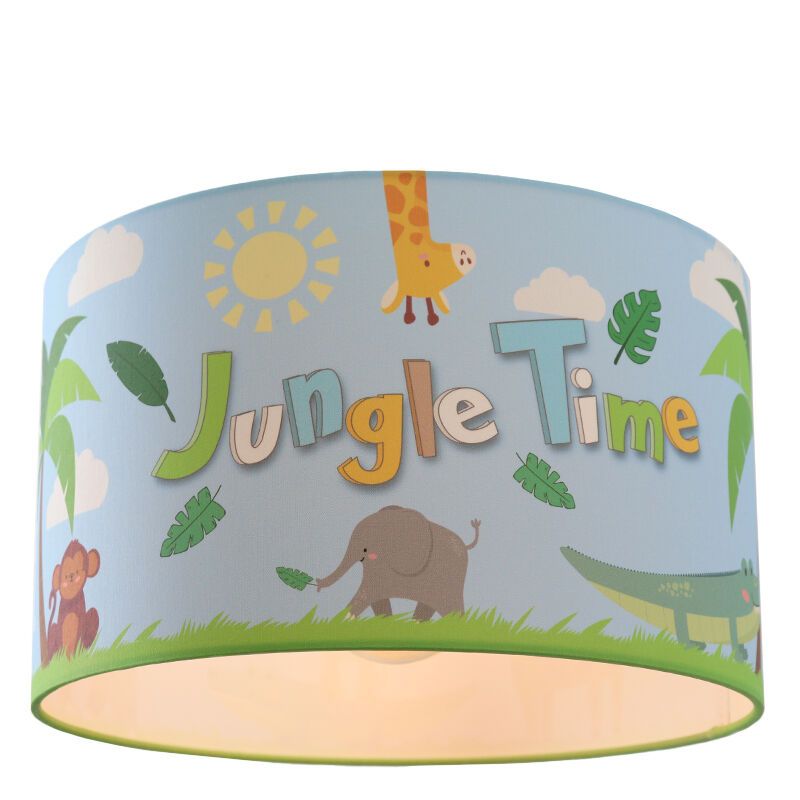 Stoff Kinderzimmer Deckenleuchte Blau, Jungle Time
