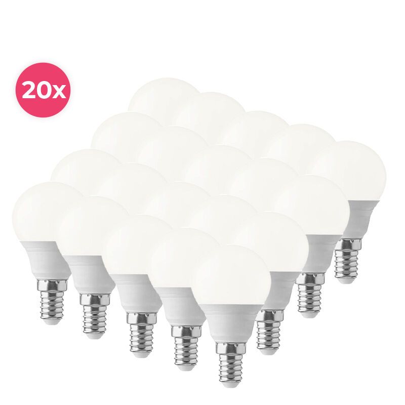 20er Pack Lasco E14 LED-Kugellampe warmweiß, 5,5 W
