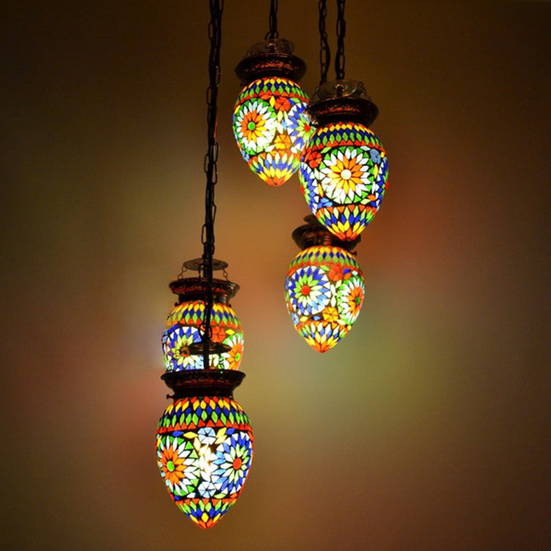 Mehrfarbige Mosaik Pendelleuchte Orientalisch, Amir
